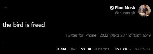 ציוץ של אלון מאסק